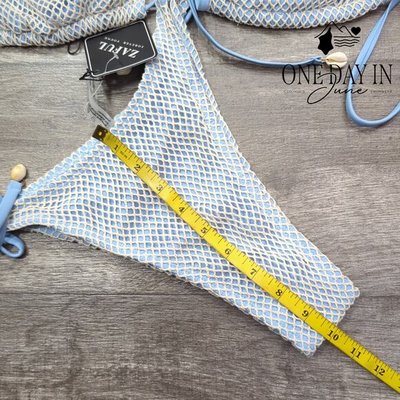 Zaful High Cut Tie Side Tie Back Bikini Swimsuit Size M - Picture 6 of 7